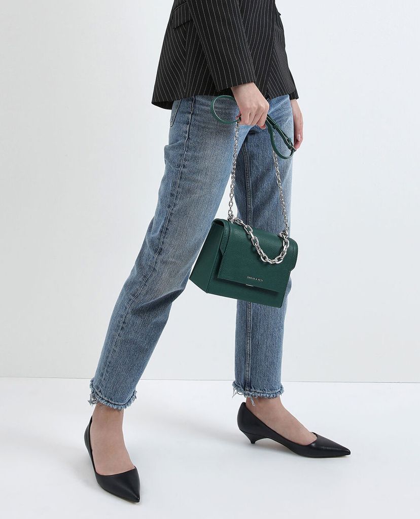 CHARLES & KEITH - Giày cao gót Thin Metal Chain Strap