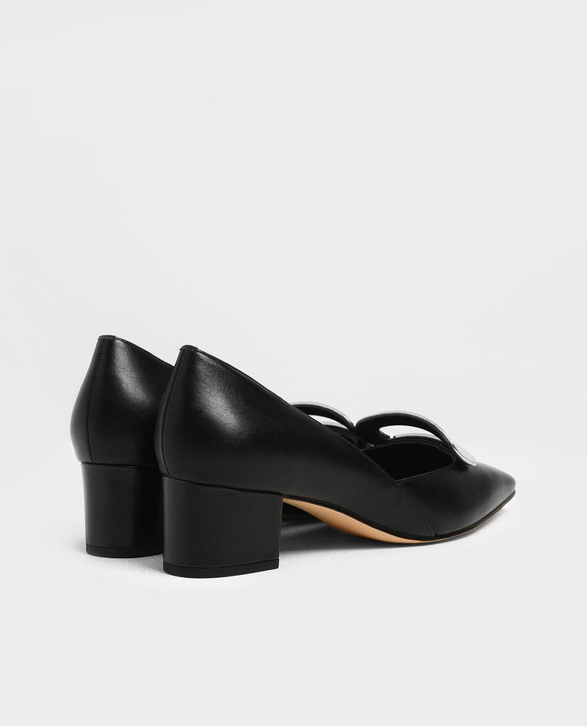 CHARLES & KEITH - Giày cao gót đế vuông Metal Accent