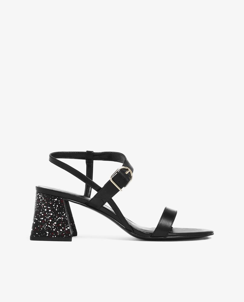 CHARLES & KEITH - Sandal Terrazzo Print Flare Block Heel