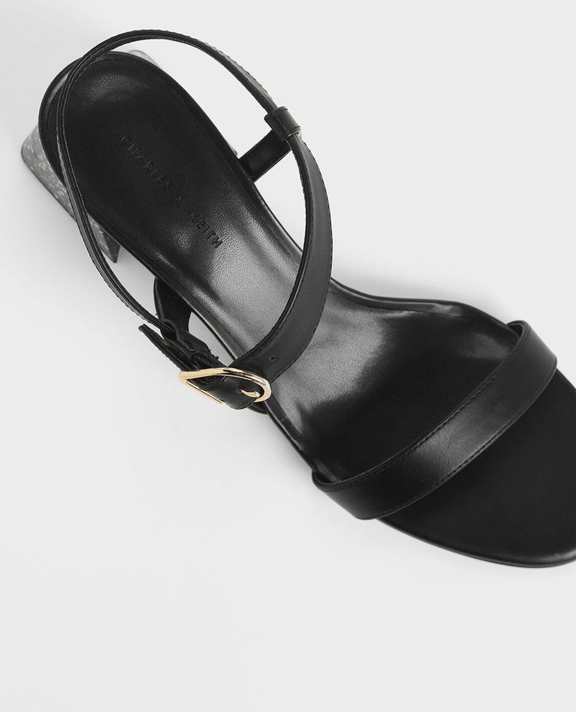 CHARLES & KEITH - Sandal Terrazzo Print Flare Block Heel