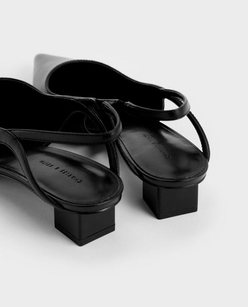 CHARLES & KEITH - Giày đế bệt Low Block Heel Slingback Pumps