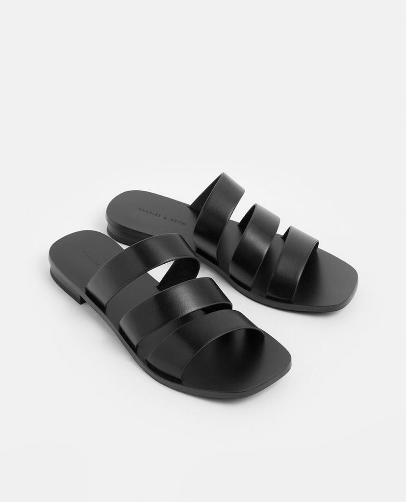 CHARLES & KEITH - Giày sandal nữ quai ngang Tri-Strap Slide