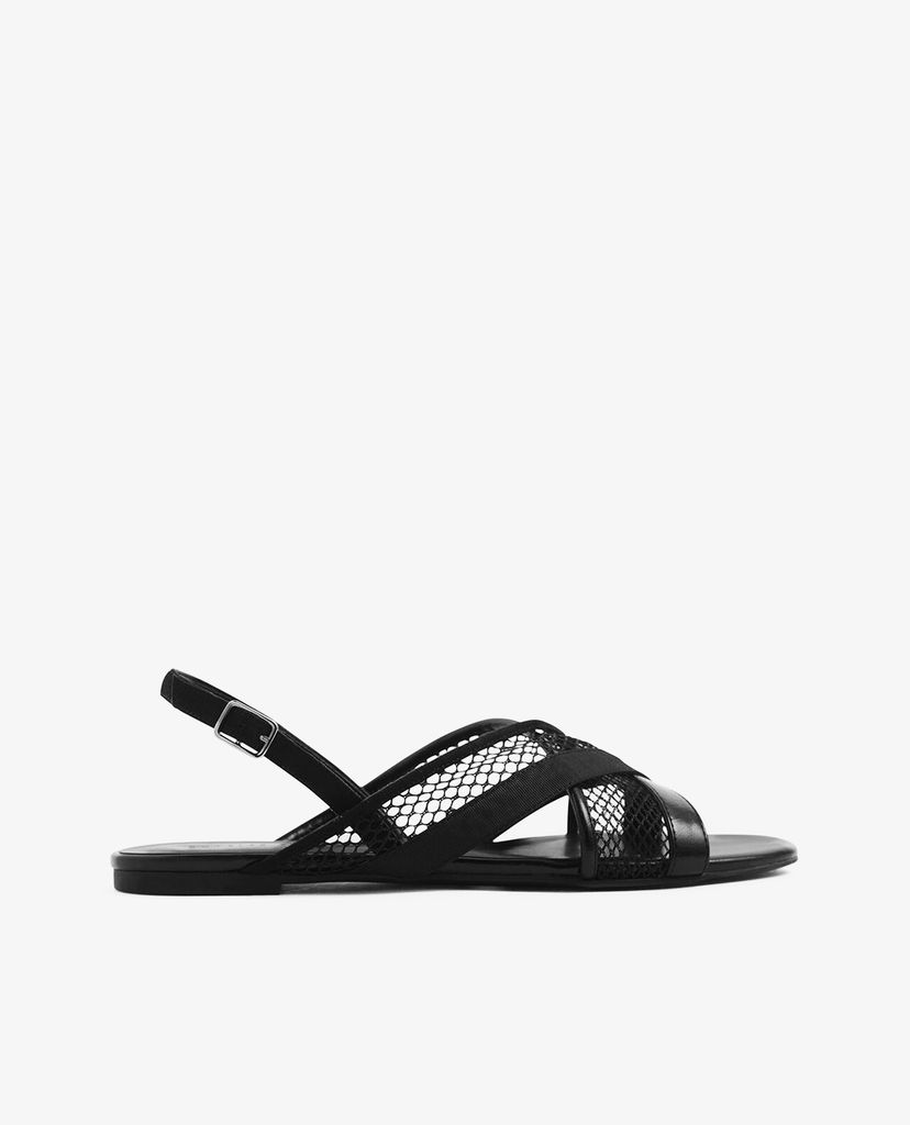 CHARLES & KEITH - Giày sandal nữ Criss Cross Mesh Slingback