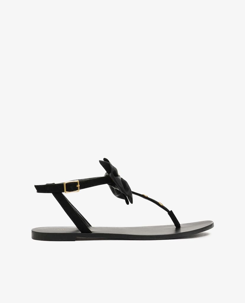 CHARLES & KEITH - Giày sandal Textured Oversized Bow Studded Thong