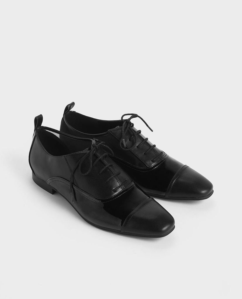 CHARLES & KEITH - Giày tây Patent Mesh Oxford