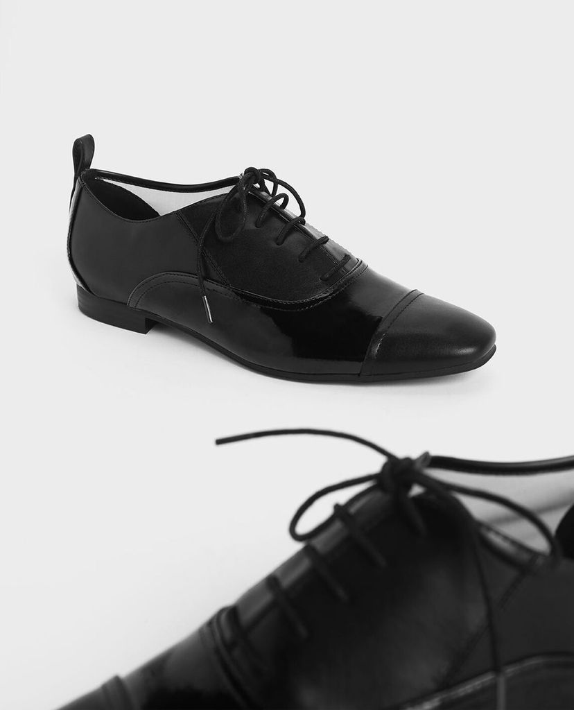 CHARLES & KEITH - Giày tây Patent Mesh Oxford