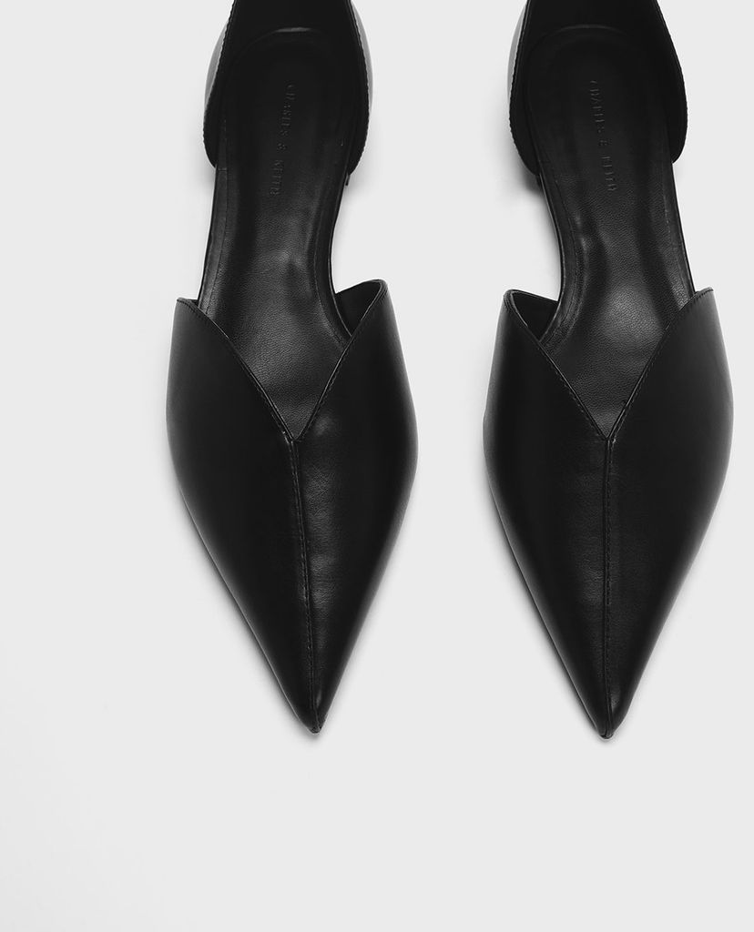 CHARLES & KEITH - Giày đế bệt nữ mũi nhọn Sweetheart Cut D Orsay