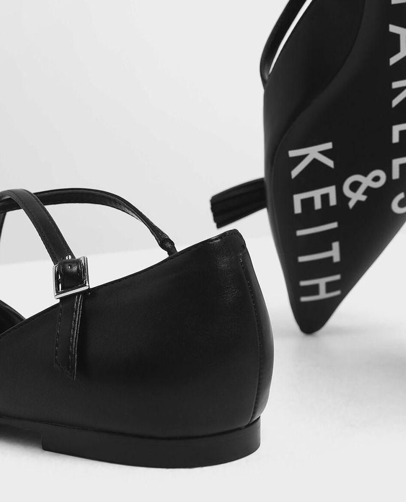 CHARLES & KEITH - Giày đế bệt Tassel Criss Cross Ballerina