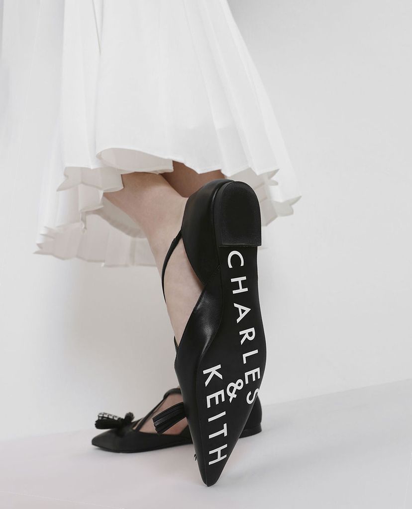 CHARLES & KEITH - Giày đế bệt Tassel Criss Cross Ballerina