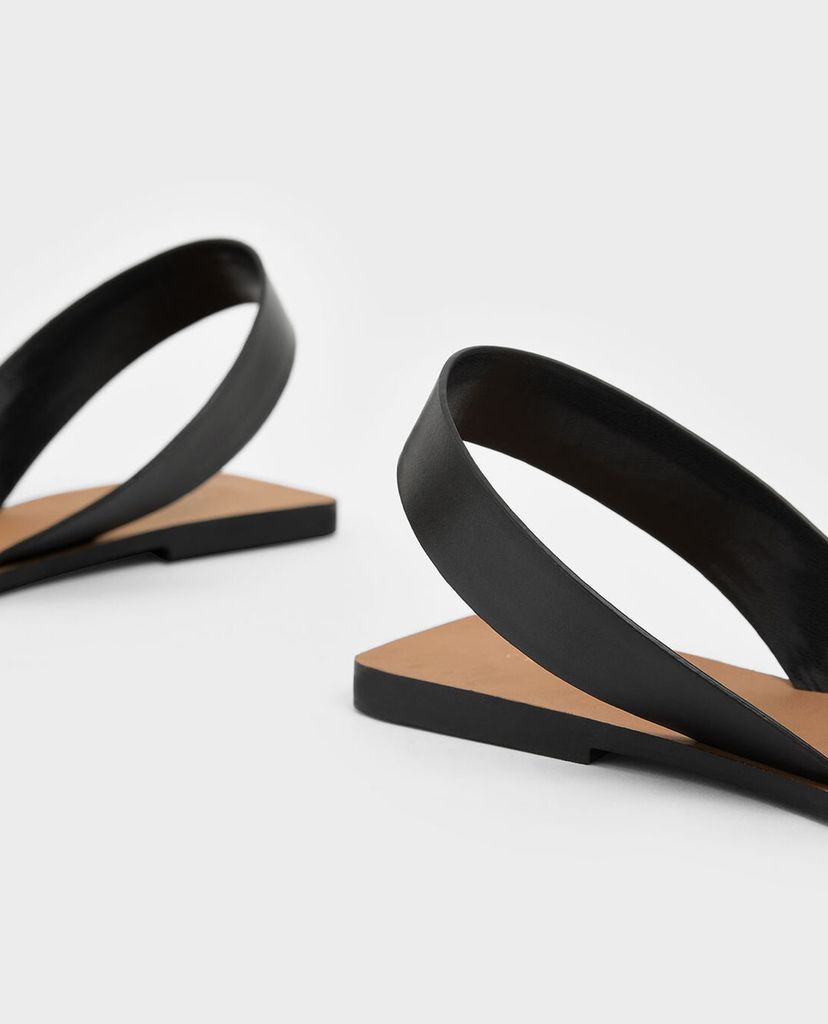 CHARLES & KEITH - Giày sandal Criss Cross Square Toe Slingback Flats