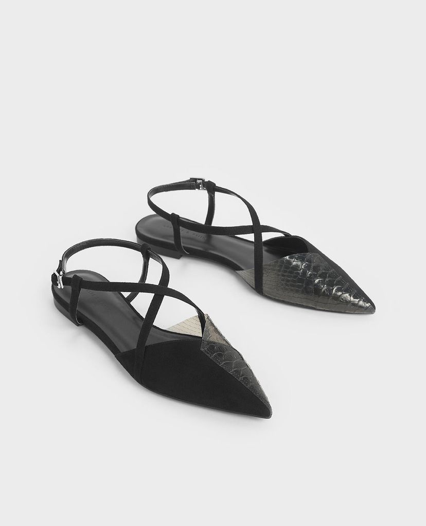 CHARLES & KEITH - Giày đế bệt See Through Effect Criss Cross