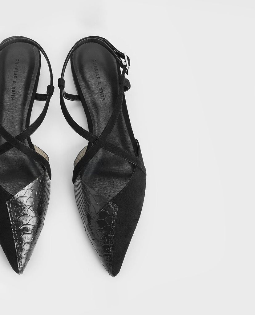 CHARLES & KEITH - Giày đế bệt See Through Effect Criss Cross
