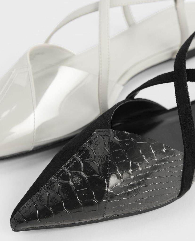 CHARLES & KEITH - Giày đế bệt See Through Effect Criss Cross