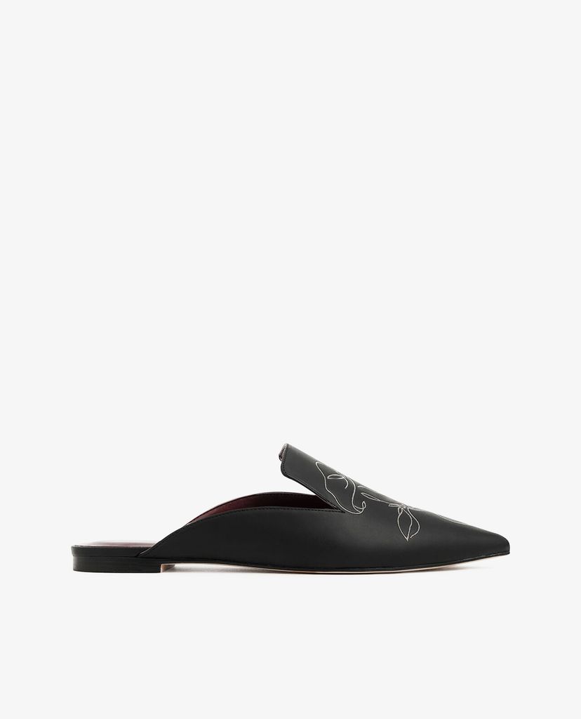 CHARLES & KEITH - Giày đế bệt Floral Embroidered Pointed Toe