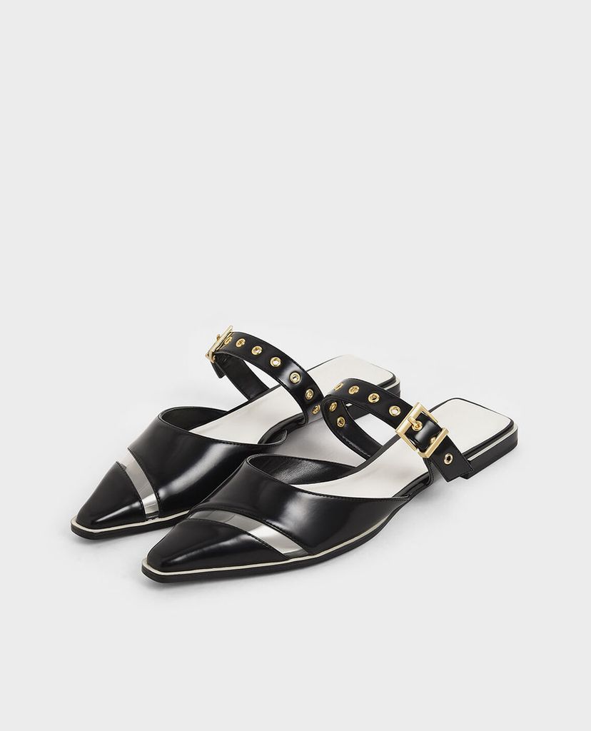CHARLES & KEITH - Giày đế bệt Eyelet Embellished Mary Jane Mules