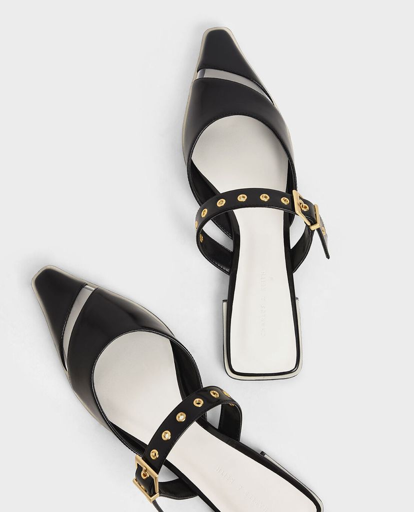 CHARLES & KEITH - Giày đế bệt Eyelet Embellished Mary Jane Mules