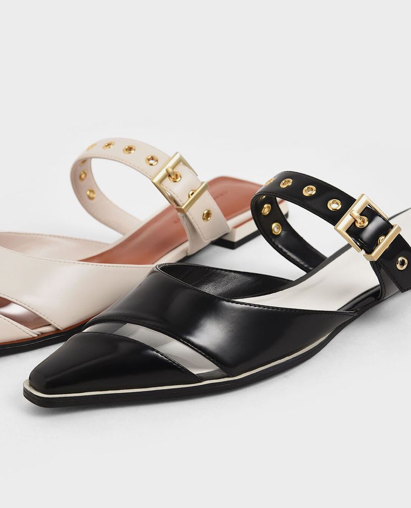 CHARLES & KEITH - Giày đế bệt Eyelet Embellished Mary Jane Mules