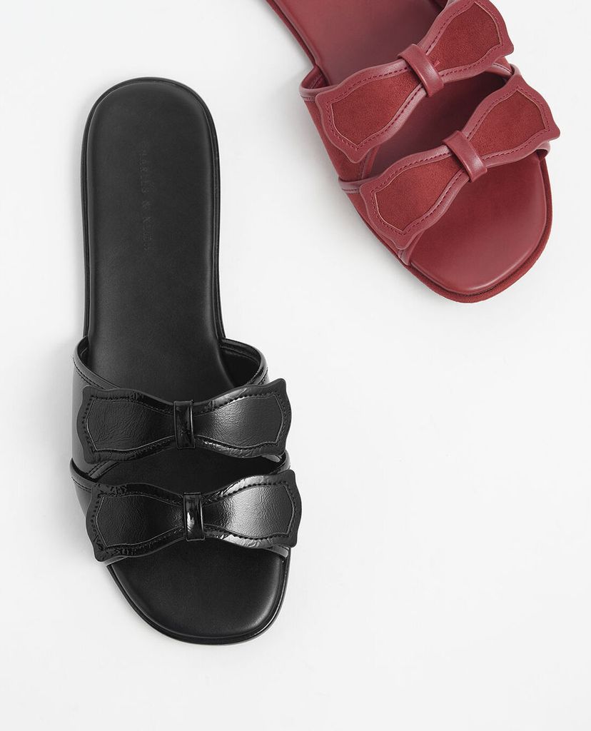 CHARLES & KEITH - Giày sandal Double Bow Slide