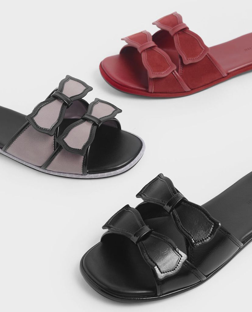 CHARLES & KEITH - Giày sandal Double Bow Slide