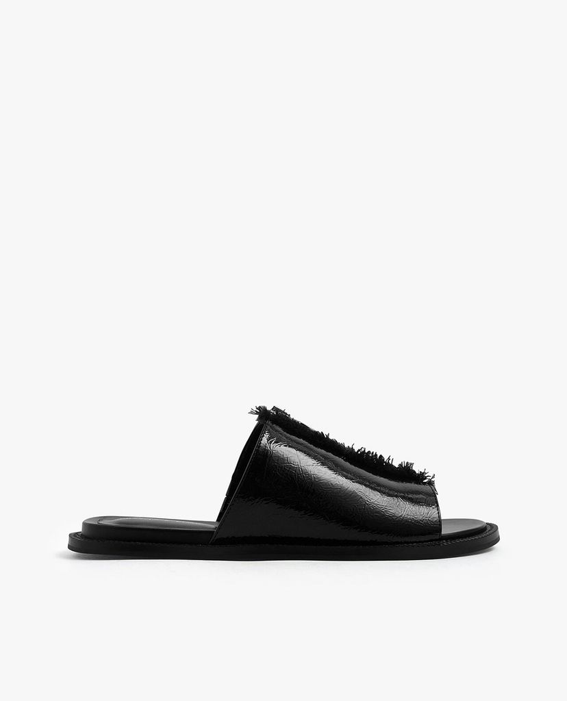 CHARLES & KEITH - Giày sandal nữ phối zip Wrinkled Patent