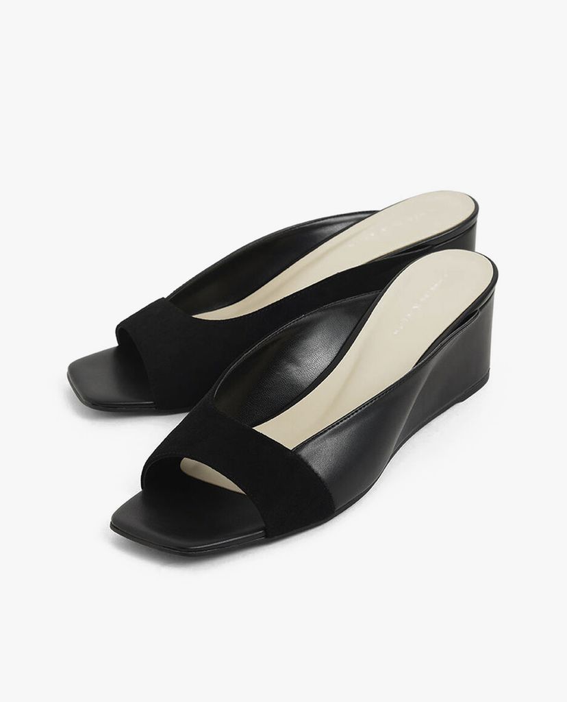 CHARLES & KEITH - Giày đế xuồng Asymmetrical Open Toe Wedges