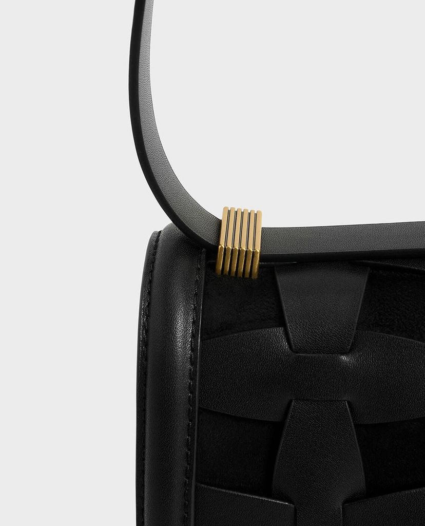 CHARLES & KEITH - Túi đeo vai nữ Weave Detail