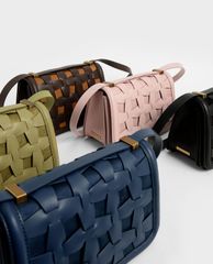 CHARLES & KEITH - Túi đeo vai nữ Weave Detail