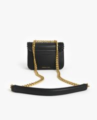 CHARLES & KEITH - Túi đeo vai nữ chữ nhật nắp gập phối chi tiết dệt thời trang