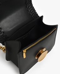 CHARLES & KEITH - Túi đeo vai nữ chữ nhật nắp gập phối chi tiết dệt thời trang
