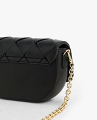 CHARLES & KEITH - Túi đeo vai hình bán nguyệt nắp gập Woven