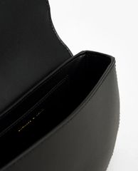 CHARLES & KEITH - Túi đeo vai hình bán nguyệt nắp gập Woven