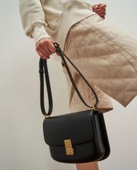CHARLES & KEITH - Túi đeo vai nữ chữ nhật Metallic Push Lock