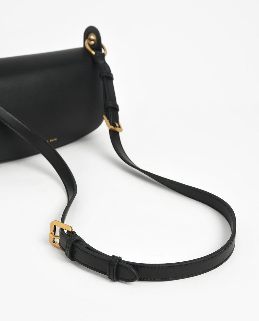 CHARLES & KEITH - Túi đeo vai nữ chữ nhật Coiled Top Handle
