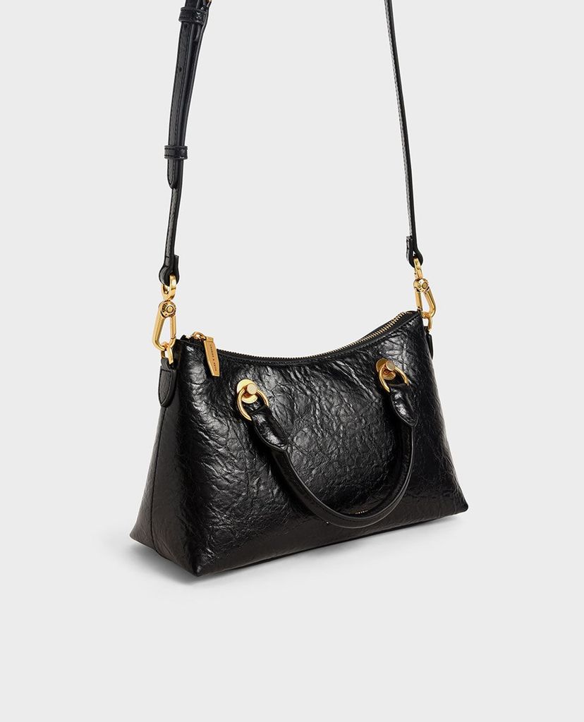 CHARLES & KEITH - Túi đeo vai nữ chữ nhật Double Handle