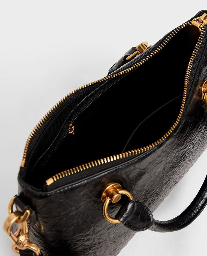 CHARLES & KEITH - Túi đeo vai nữ chữ nhật Double Handle