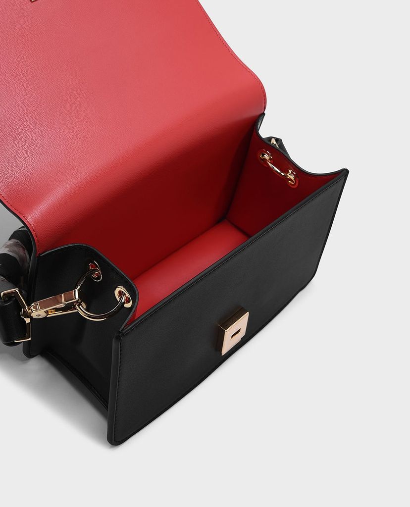 CHARLES & KEITH - Túi xách tay chữ nhật nắp gập