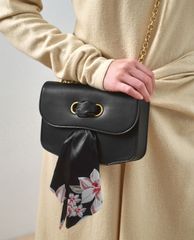 CHARLES & KEITH - Túi đeo vai nữ chữ nhật Satin Scarf Double Strap