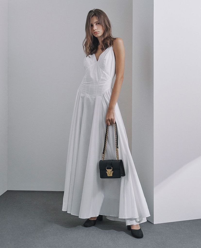 CHARLES & KEITH - Túi đeo vai nữ chữ nhật Double Handle Metallic
