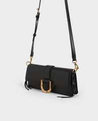 CHARLES & KEITH - Túi đeo vai nữ chữ nhật Metallic Buckle