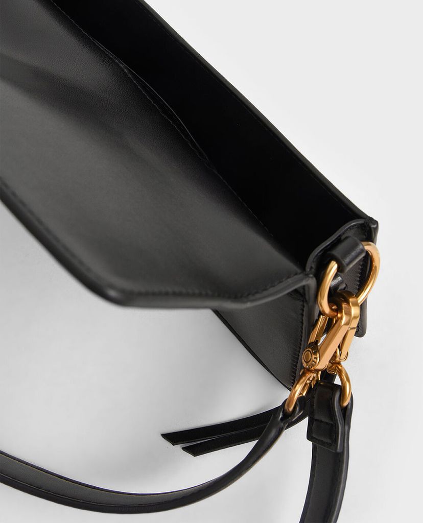 CHARLES & KEITH - Túi đeo vai nữ chữ nhật Metallic Buckle