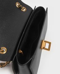 CHARLES & KEITH - Túi đeo vai nữ chữ nhật Chain Strap Evening