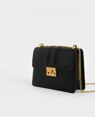 CHARLES & KEITH - Túi đeo vai phom chữ nhật Metallic Push Lock