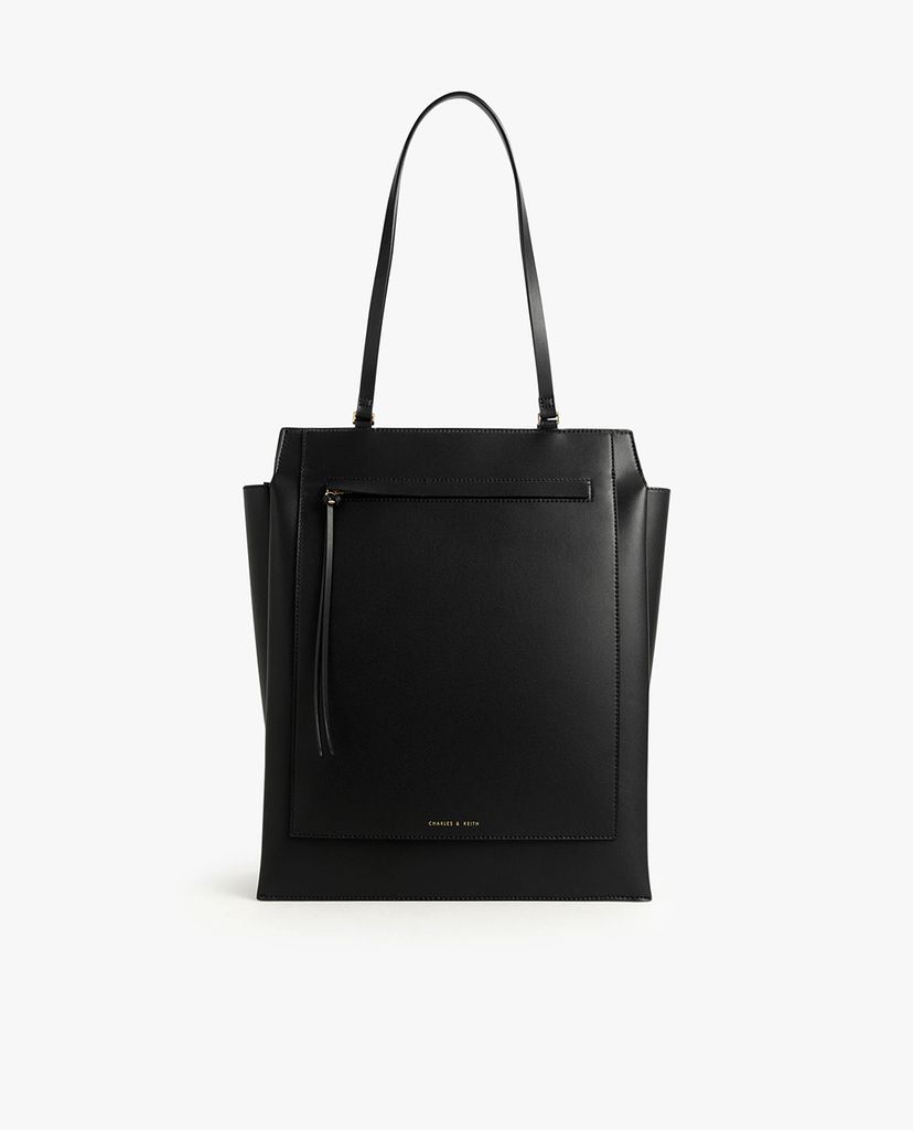 CHARLES & KEITH - Túi đeo vai nữ chữ nhật Cream Large Trapeze