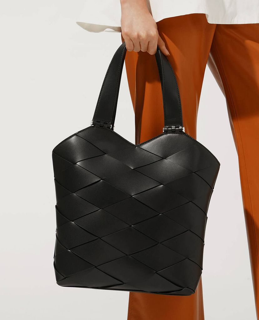 CHARLES & KEITH - Túi đeo vai nữ chữ nhật Woven