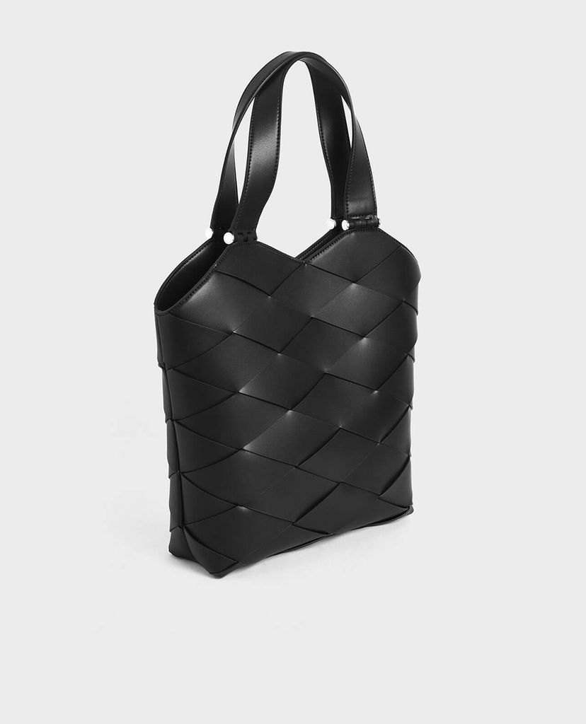 CHARLES & KEITH - Túi đeo vai nữ chữ nhật Woven