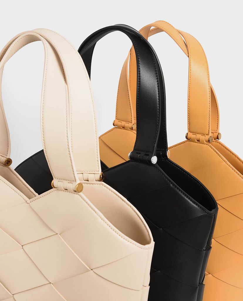 CHARLES & KEITH - Túi đeo vai nữ chữ nhật Woven
