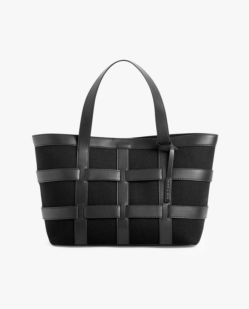 CHARLES & KEITH - Túi đeo vai nữ chữ nhật Large Caged See Through