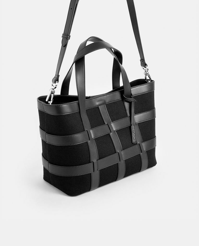 CHARLES & KEITH - Túi đeo vai nữ chữ nhật Large Caged See Through