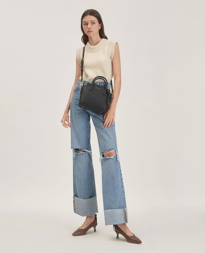 CHARLES & KEITH - Túi xách nữ phom vuông Double Handle Trapeze