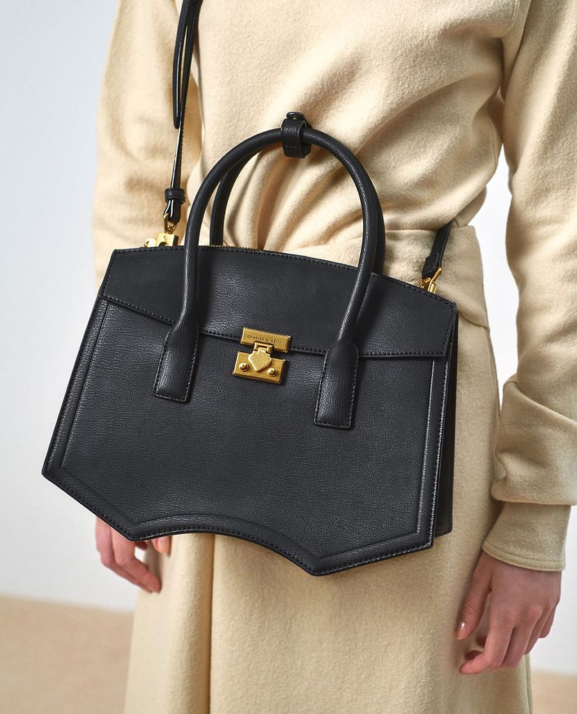 CHARLES & KEITH - Túi xách tay nữ đa giác Double Handle Sculptural